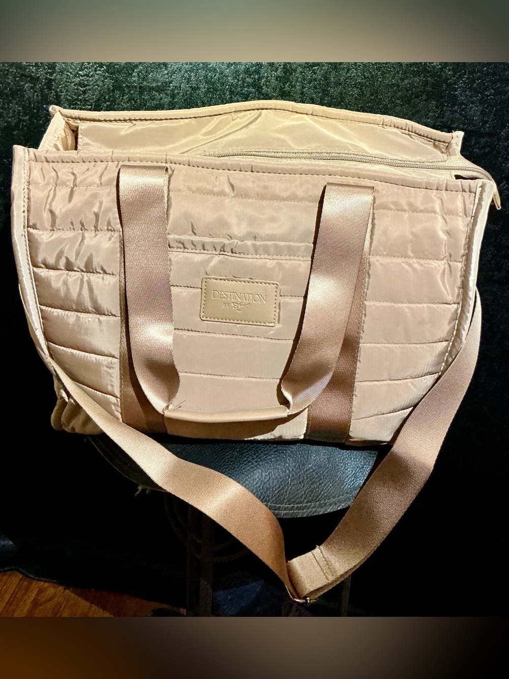 Luxury Quilted Tote in Taupe Destination By Sharif